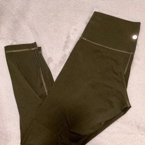 Lulu Align High-Rise Cropped 21” Green Leggings